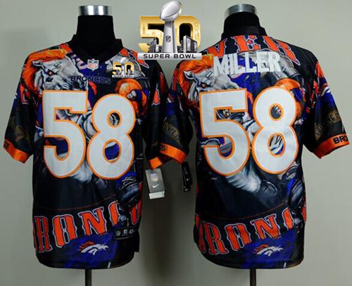 Nike Broncos #58 Von Miller Team Color Super Bowl 50 Men's Stitched NFL Elite Fanatical Jersey - Click Image to Close